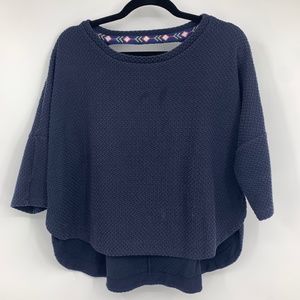 Deletta Anthropologie womens medium blouse textured waffle knit‎ open back